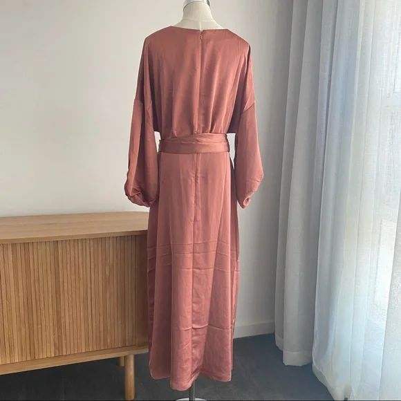 H&M | MAXI DRESS | BURNT ORANGE | SIZE 18 - Picture 6 of 13